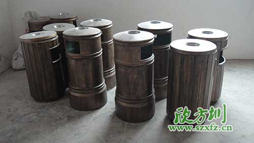  古意盎然，韶關(guān)園林仿銅玻璃鋼垃圾桶